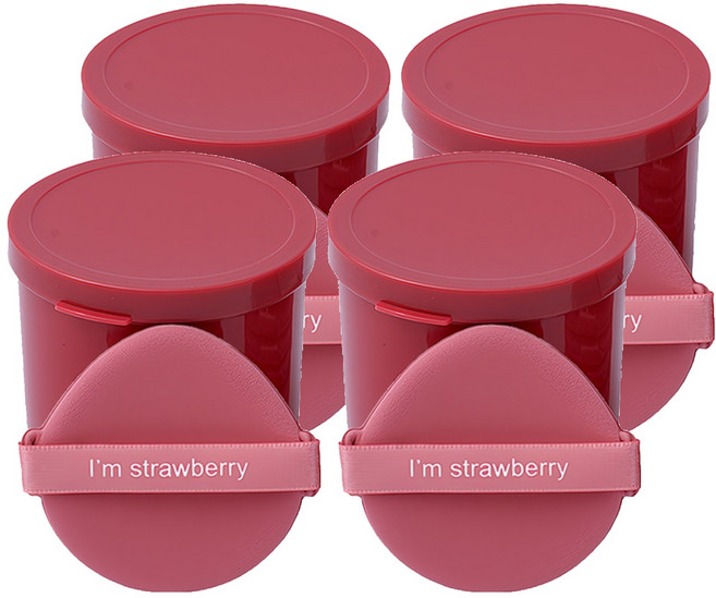 喵汪森林 雙面氣墊粉撲 7入, 粉色水滴形, 4組