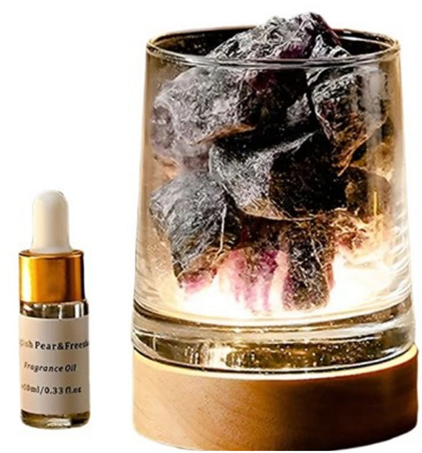 水晶燈座擴香石 無火香薰鹽燈(開運擺飾/療癒放鬆/多功能居家裝飾), 英國梨小蒼蘭