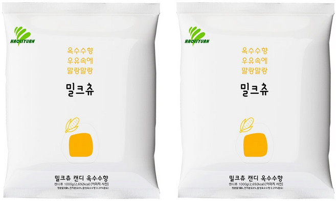 하오리위안 밀크츄 캔디 옥수수향, 1kg, 2개