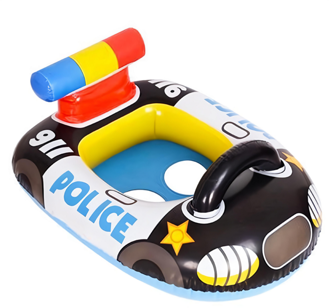LEADER X 加厚防爆 美國警車 兒童游泳圈, 1個