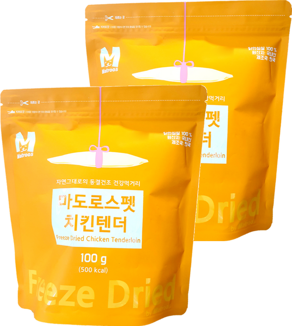 마도로스펫 반려동물 치킨텐더 동결건조간식, 100g, 2개