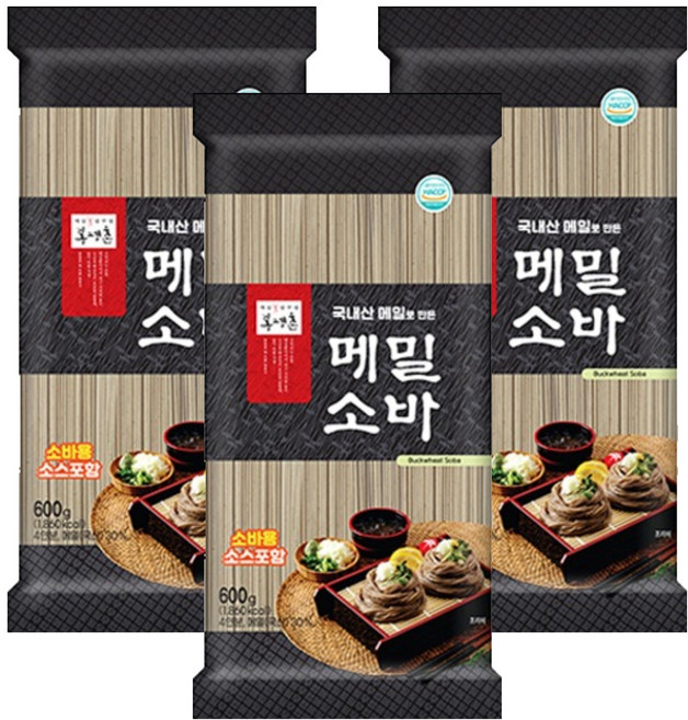 봉평촌 메밀소바, 600g, 3개