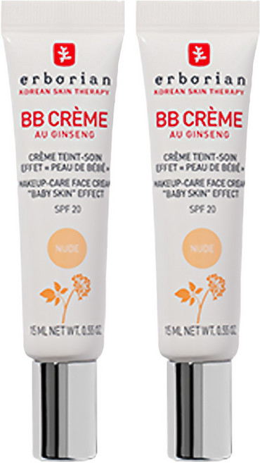 에르보리앙 BB 크림 SPF20, 누드, 15ml, 2개