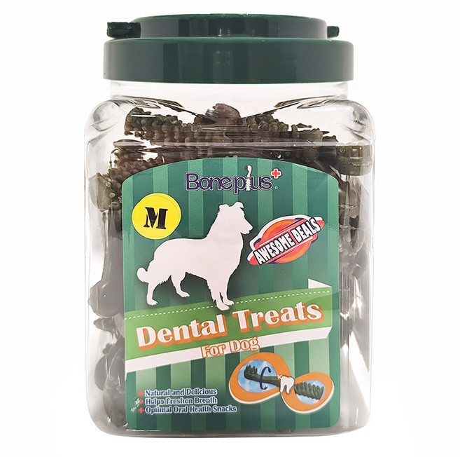 Boneplus 超效動能雙頭潔牙骨 M, 天然草本, 700g, 1罐
