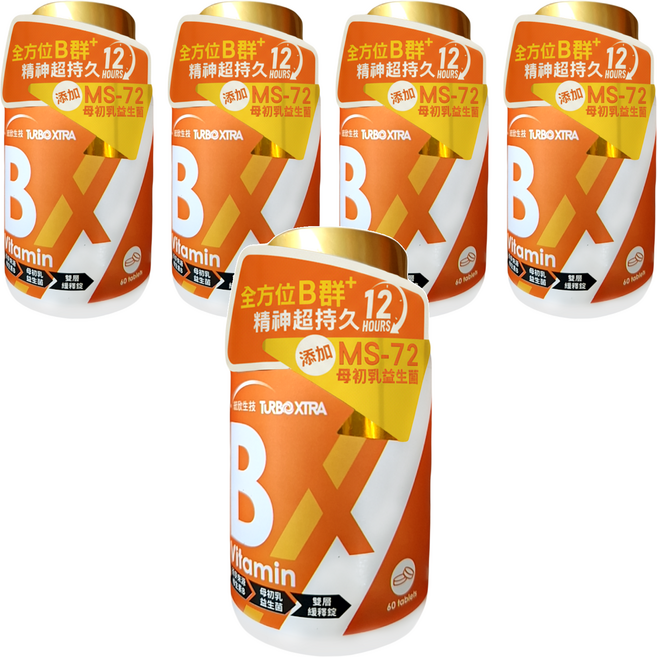 統欣生物科技 全效守護系列 維生素B群, 60顆, 300mg, 5罐