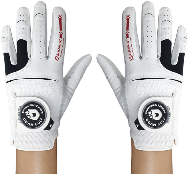 땀골프 여성용 반양피 골프장갑 양손용, 혼합색상, 1세트