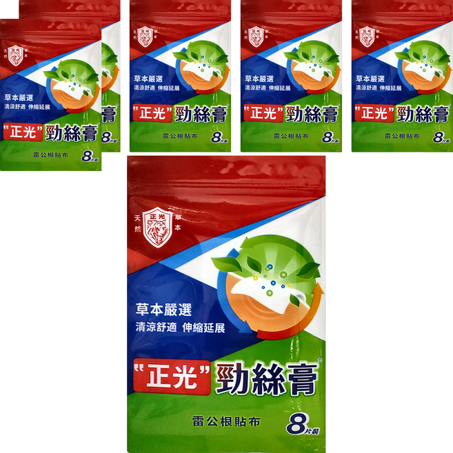 正光 勁絲膏 雷公根貼布, 6包, 8片