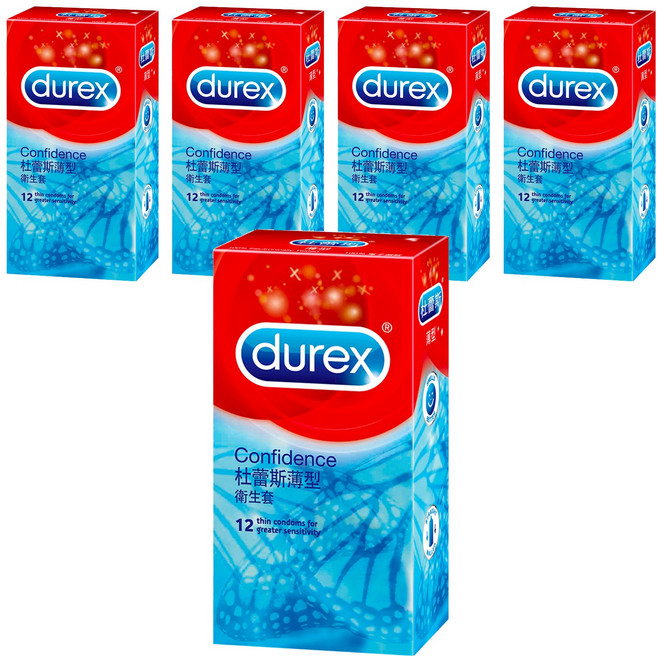 durex 杜蕾斯 薄型衛生套, 12個, 5盒