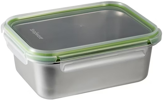 Corelle Brands 康寧餐具 Snapware Eco Simple 304不鏽鋼保鮮盒 SN-ES1250RC 20.2 x 15.4 x 7.8cm 250g 1250ml, 1組, 容器 + 蓋子