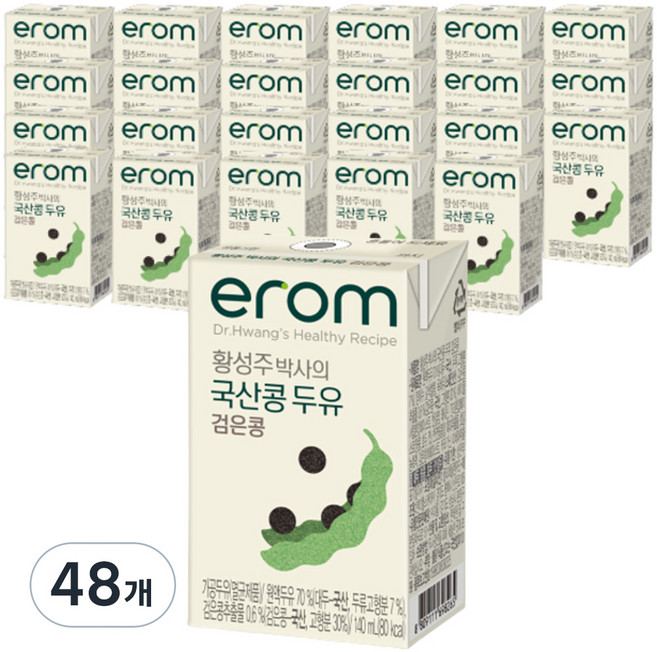 이롬 황성주 국산 검은콩 두유, 140ml, 48개