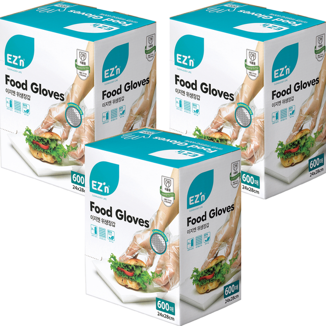 EZn이지엔 위생 장갑, 600개입, 3개