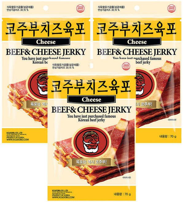 코주부 치즈육포, 70g, 3개