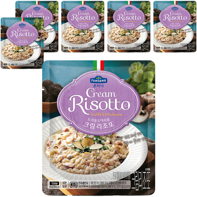 폰타나 트러플 머쉬룸 크림 리조또, 250g, 6개