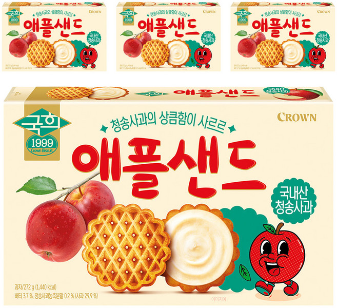 크라운 국희 애플샌드, 272g, 4개