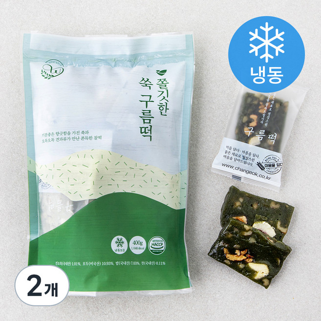창억떡 해풍 쑥 구름떡 (냉동), 400g, 1개입, 2개