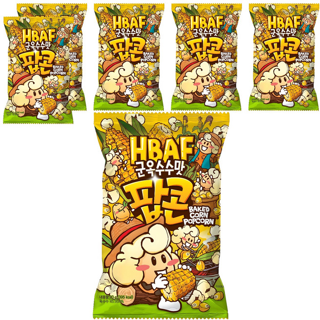 바프 군옥수수맛 팝콘, 80g, 6개