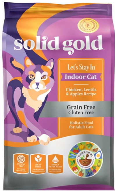 solid gold 素力高 室內無穀天然高纖貓糧 3lb, 化毛雞肉, 1.36kg, 1袋