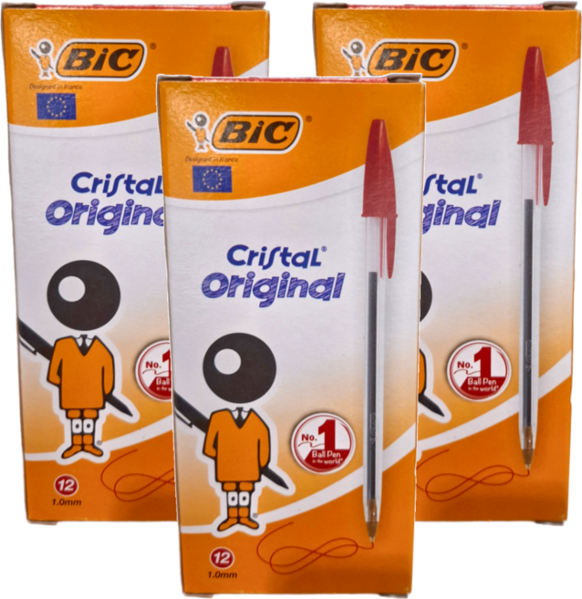BIC 比克 Cristal Original 原子筆 1.0mm, 紅色, 36支