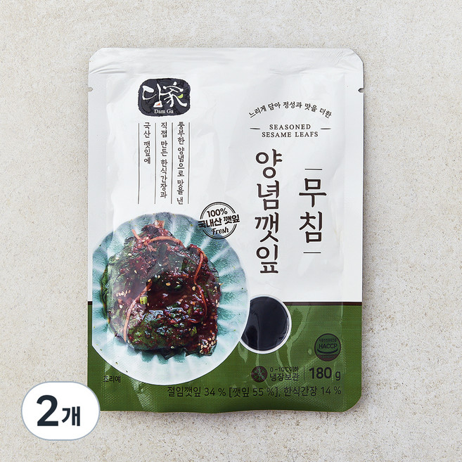 담가 양념 깻잎 무침, 2개, 180g