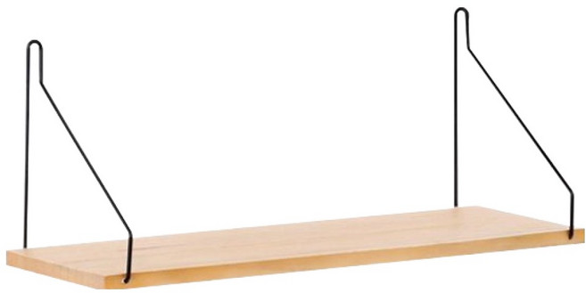 마메 벽에 붙이는 원목 선반걸이, 우드, 1단