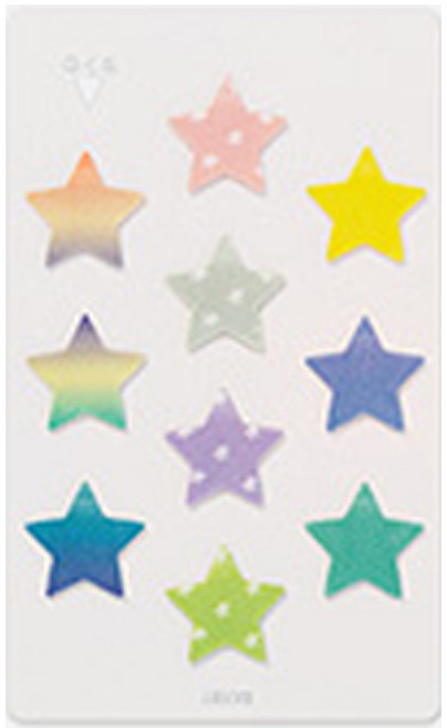 日本 MIDORI 十彩迷你透明便條貼 11376, 星星, 150張, 1本