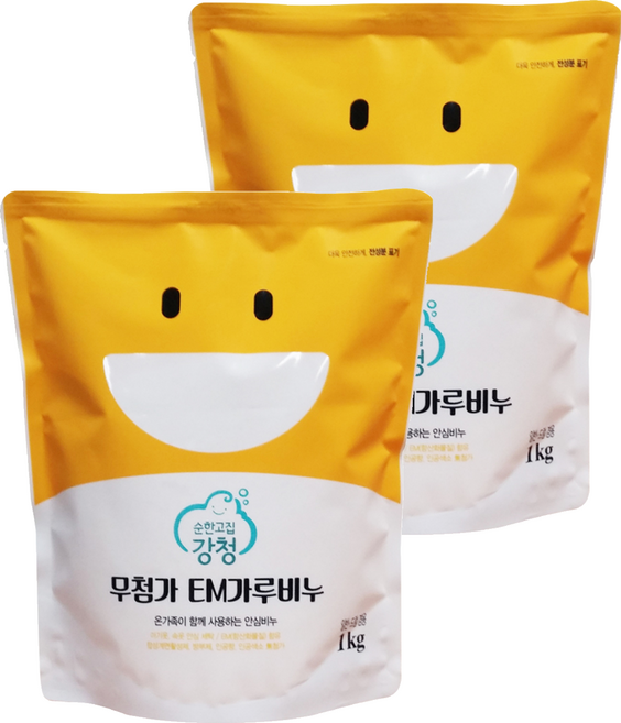 순한고집강청 EM 가루비누, 1kg, 2개
