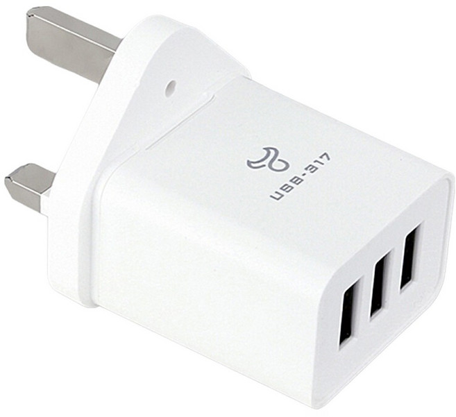 POWER BULL 動力公牛 英規 T型 3 USB 充電器 3.1A, 1個