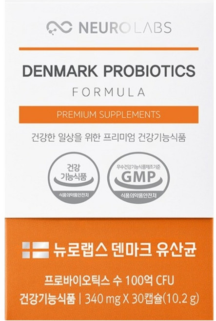 뉴로랩스 LGG UABla 12 장건강 덴마크 유산균 10.2g, 1개, 30정