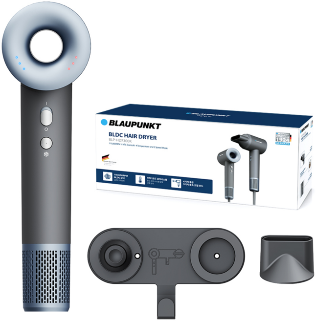 블라우풍트 에어이지 프로 에어홀 BLDC 드라이기 BLP-HD7300 1500W, BLP-HD7300K, 블랙