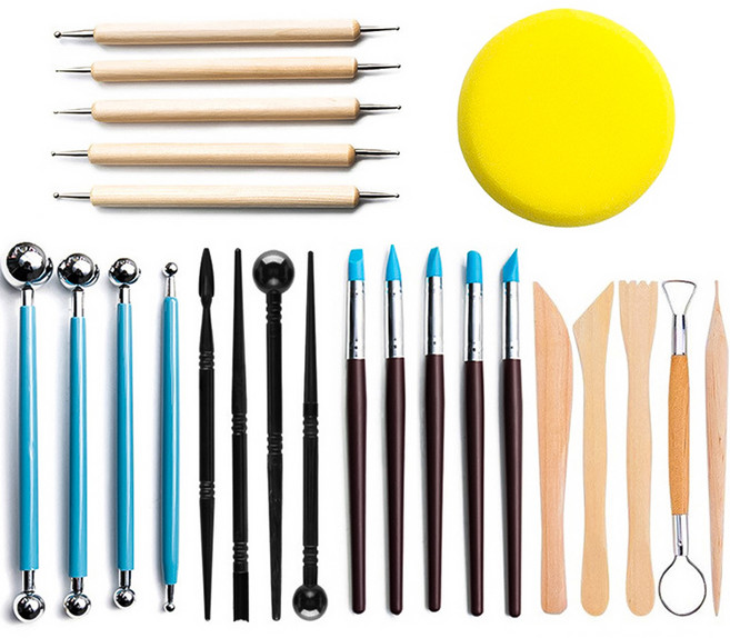 코히모 모델링 점토 공구 도예 용품 24종 세트 3W047