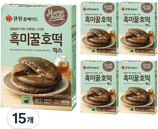큐원 흑미 꿀호떡 믹스, 400g, 15개