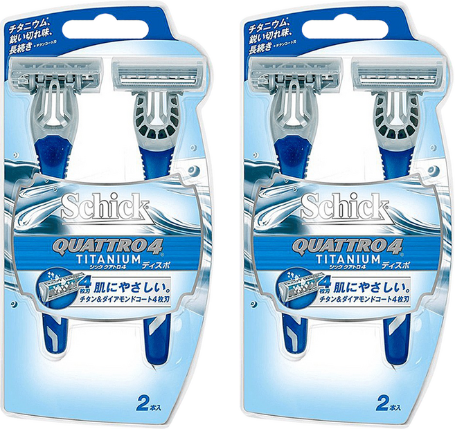 Schick 舒適牌 創4紀鈦輕便型刮鬍刀, 2支, 2組