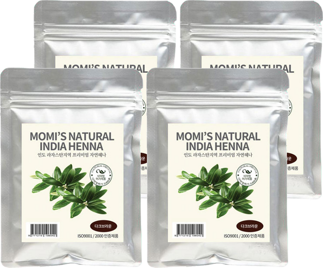 India Henna染髮劑, Dark Brown, 4包