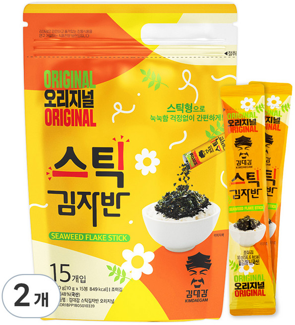 김대감 스틱 김자반 오리지널 15p, 150g, 2개