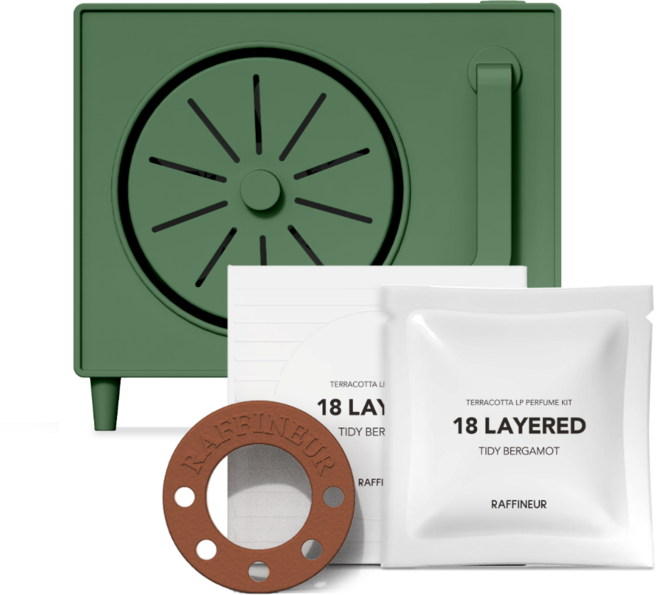 라피네르 턴테이블 전자 디퓨저 세트, 그린 + 타이디 베르가못, 1개