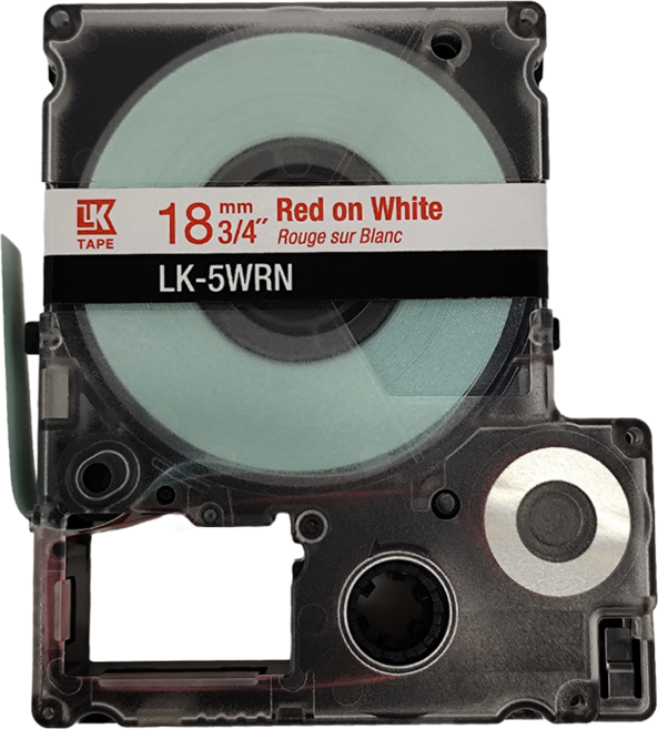 EPSON 台灣公司貨 標籤帶 C53S655402 LK-5WRN 18mm, 白底紅字, 9m