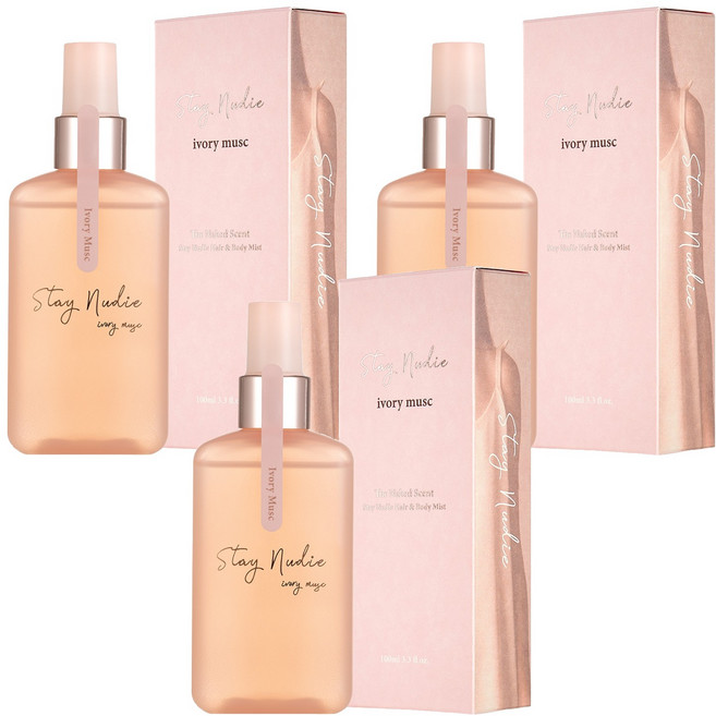 바디홀릭 스테이누디 헤어&바디미스트 아이보리 뮤스크, 100ml, 3개