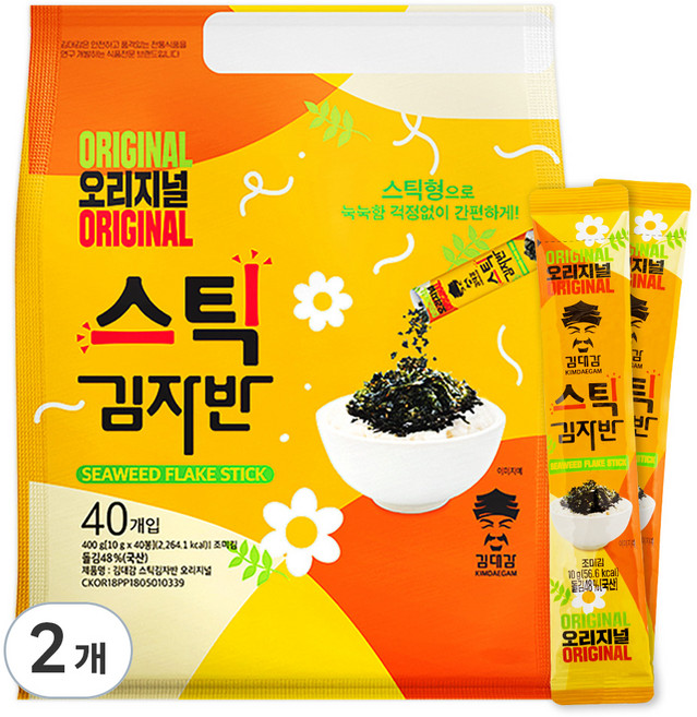 김대감 오리지널 스틱 김자반 40p, 400g, 2개