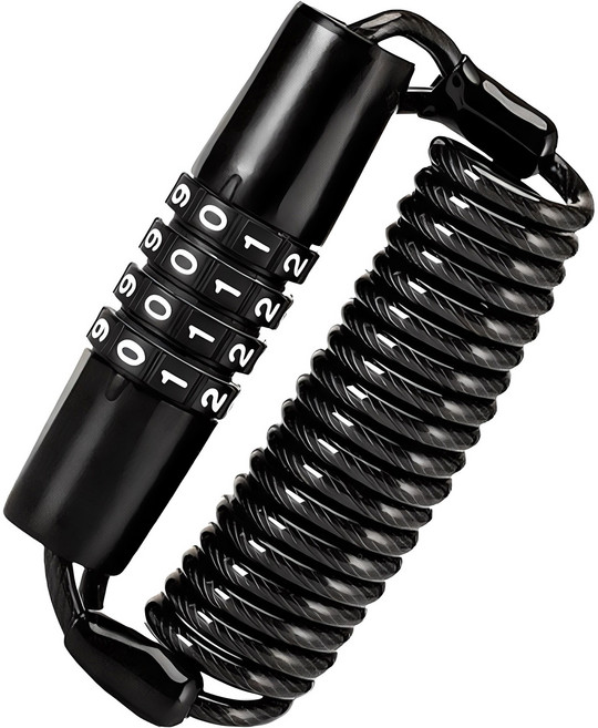 락브로스 휴대용 케이블 와이어 자물쇠 T609, 블랙, 1개