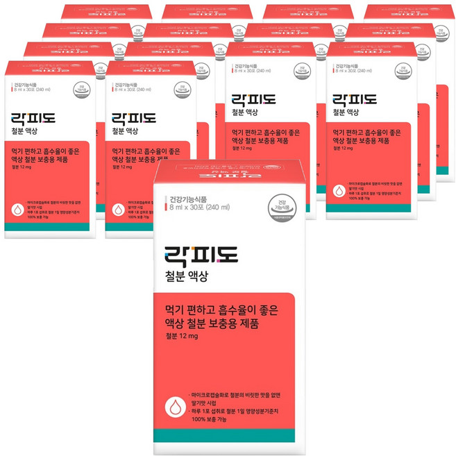 락피도 정품 철분 액상 30포, 240ml, 15개