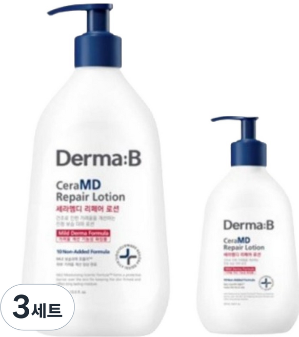 Derma B CeraMD 修護乳液 400ml + 257ml, 3套