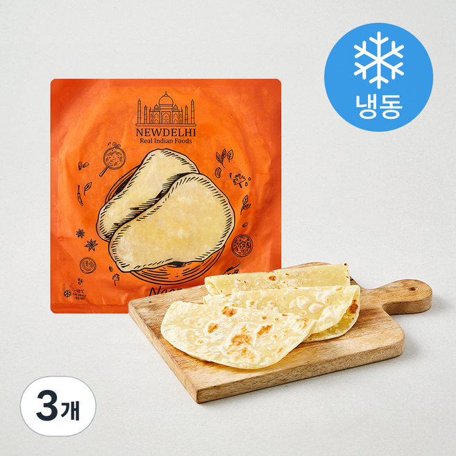 갈릭 난 (냉동), 180g, 3개