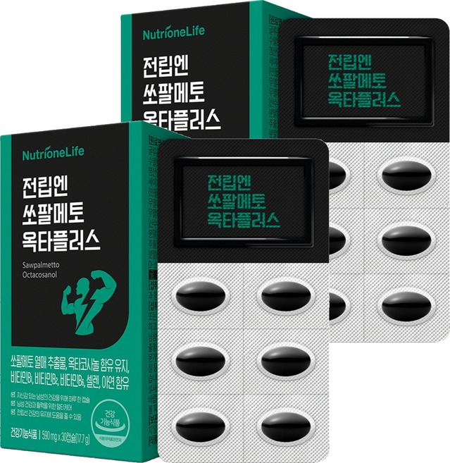 뉴트리원 전립엔 쏘팔메토 옥타플러스 17.4g, 30정, 2개