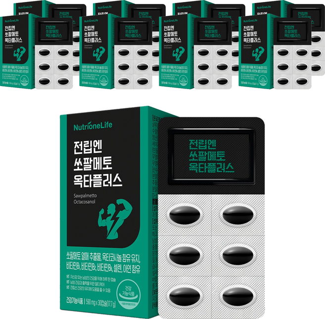 뉴트리원 전립엔 쏘팔메토 옥타플러스 17.4g, 30정, 9개