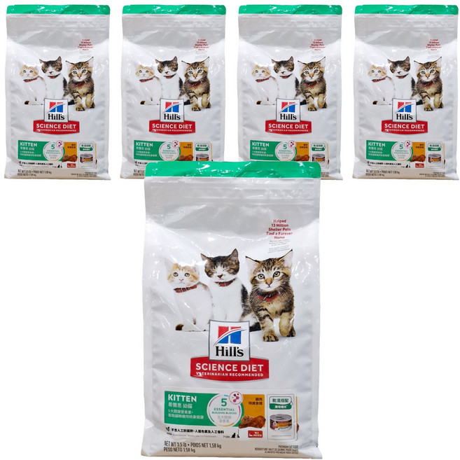 Hill's 希爾思 SCIENCE DIET 幼貓乾飼料, 雞肉, 1.58kg, 5袋