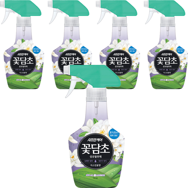 샤프란 꽃담초 섬유탈취제 자스민꽃향 본품, 400ml, 5개