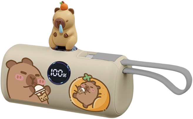 HONG JIN 宏晉 口袋型行動電源 4500mAh, MINI-S PRO, 假日時光 米色