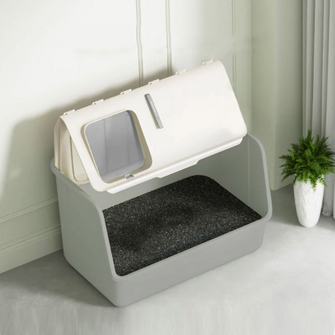 딩동펫 프론트 해치 특대형 고양이 화장실, 화이트, 1개
