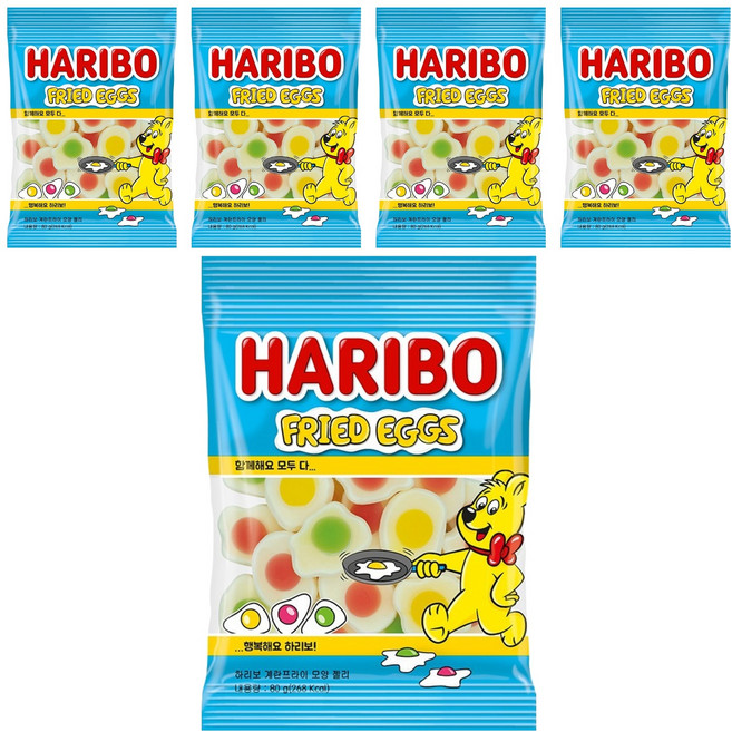 하리보 계란프라이 모양 젤리, 5개, 80g