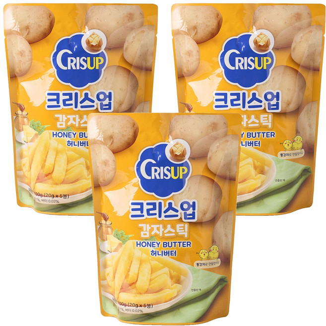 크리스업 감자스틱 허니버터 5p, 100g, 3개